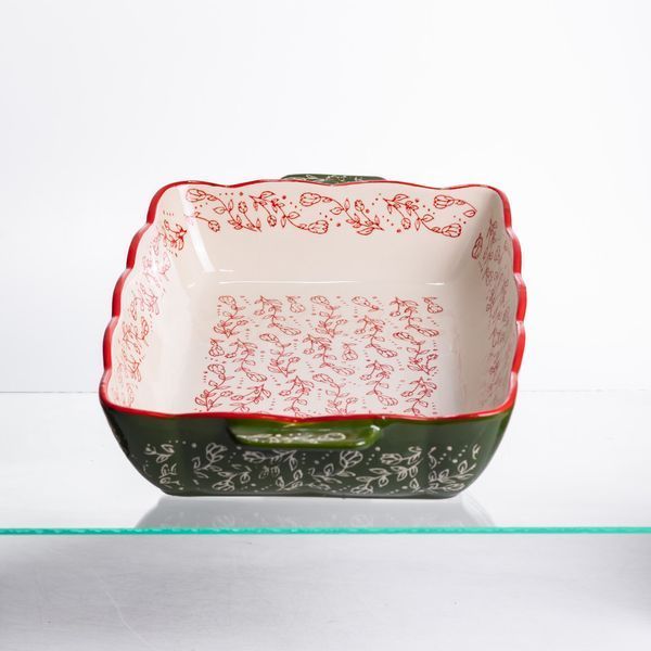 Форма для запекания и сервировки Vintage Прямоугольная с ручками Yiwu Зелений HM05-12 фото