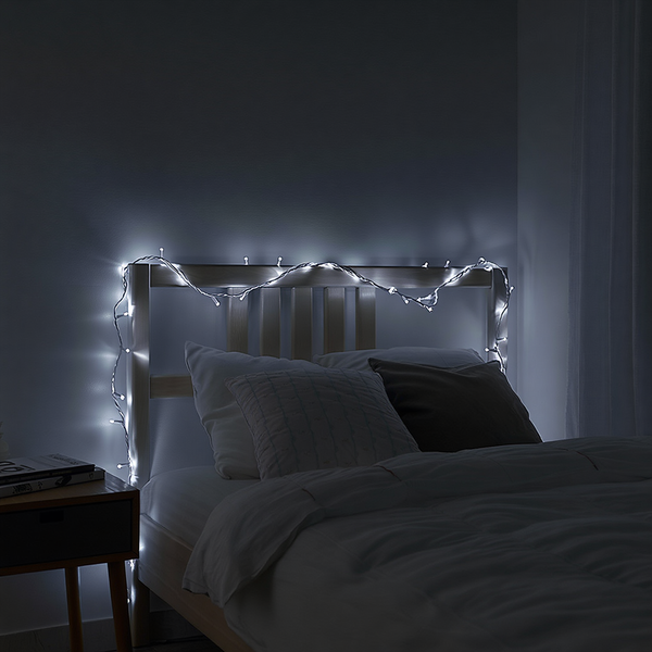 Новогодняя комнатная гирлянда нить 6 м 50 LED белый провод Белый W50LED6MWW фото