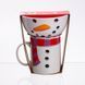 Набор фарфоровая чашка с пиалой Snowman 350 (мл) чашка на подарок новогодняя для чая и кофе Yiwu Білий CR-1-49 фото 1