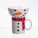 Набор фарфоровая чашка с пиалой Snowman 350 (мл) чашка на подарок новогодняя для чая и кофе Yiwu Білий CR-1-49 фото 2