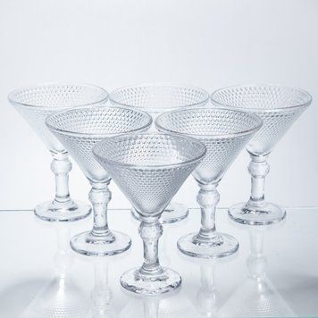 Набор бокалов для мартини Martini Glass 6 штук по 215 мл коктейльные HP-17-56 HP-17-56 фото