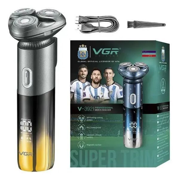 Электробритва VGR V‑392 с триммером/влагозащитой IPX LED-дисплеем и встроенным аккумулятором sp9986 фото