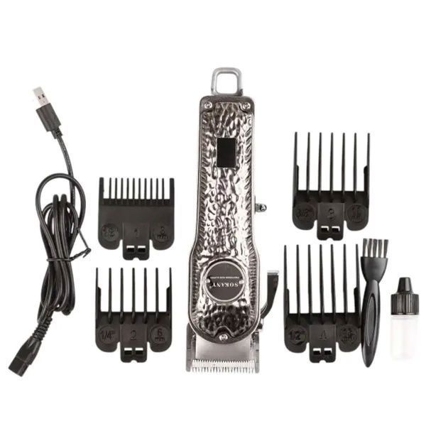 Машинка для стрижки Sokany акумуляторна з 4 насадками та USB срібло SKLF9976 SKLF9976 фото