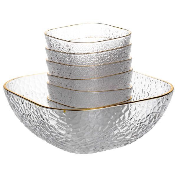 Набор салатниц Golden 7 штук, 1,5 л/0,2 л с золотой окантовкой Yiwu HP-34-43 HP-34-43 фото
