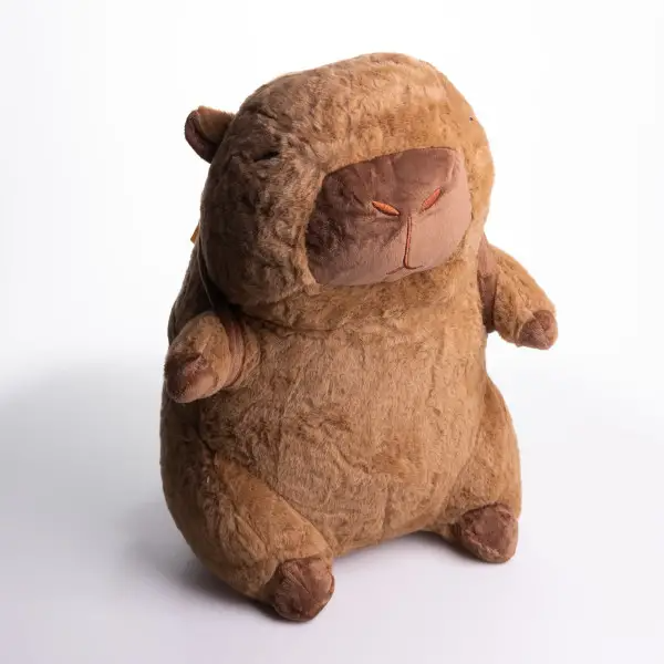 Игрушка-подушка Каприбара с гамбургером и пледом 110x140 см детский плюшевый коричневый 520-8 520-8 фото