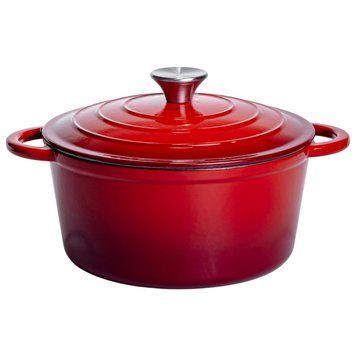 Каструля чавунна емальована 4 л, червоний Yiwu HP-FLG-1 RED HP-FLG-1 RED фото