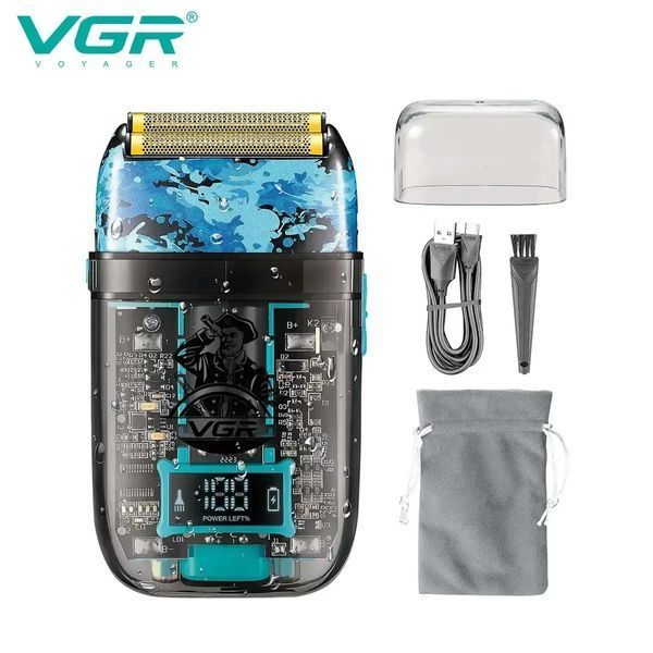 Електробритва VGR V-352 шейвер, подвійне лезо, IPX5, LED Display sp9721 фото