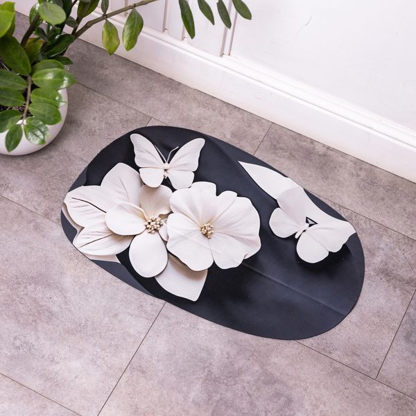 Коврик для ванной комнаты с 3D-эффектом Petal Relief 58*38 см диатомитовый Черный HP-42-38 HP-42-38 фото