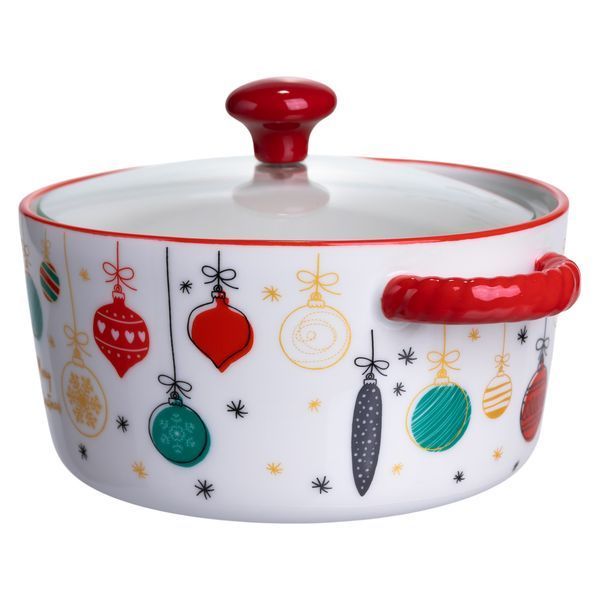 Супница фарфоровая Merry Christmas новогодняя 800 (мл) с крышкой Yiwu FM-CS-9B FM-CS-9B фото