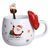 Новогодняя фарфоровая чашка с ложкой Merry Christmas 400 (мл) Красный Yiwu FM-CS-19A FM-CS-19A фото