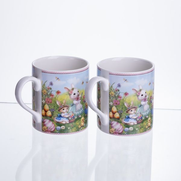 Набор чашек фарфоровых Rabbit Family 220 мл 2шт Yiwu Білий HP-7323-8 фото