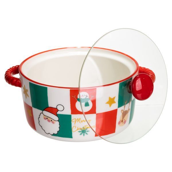 Супница фарфоровая Christmas новогодняя 800 (мл) с крышкой Yiwu FM-CS-9C FM-CS-9C фото