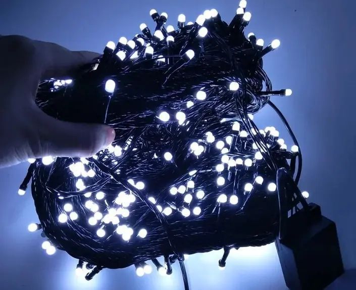 Світлодіодна Гірлянда нитка 301 led RGB різнокольорова (чорний провід) sa2.6*5432178 фото