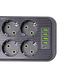 Мережевий фільтр подовжувач F06U на 6 розеток 4 USB 1 Type-C та кнопкою відключення 5 м Чорний HP-5-26 HP-5-26 фото 5
