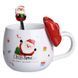 Новогодняя фарфоровая чашка с ложкой Merry Christmas 400 (мл) Красный Yiwu FM-CS-19A FM-CS-19A фото 1