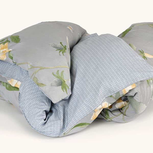 Простирадло пісня квітів 160x230 см сатин 200 тс 100% бавовна сірий BL-FS-09 GRAY фото