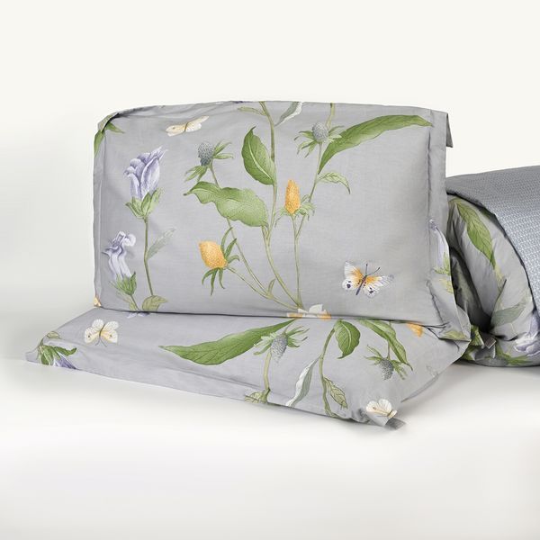 Простирадло пісня квітів 160x230 см сатин 200 тс 100% бавовна сірий BL-FS-09 GRAY фото