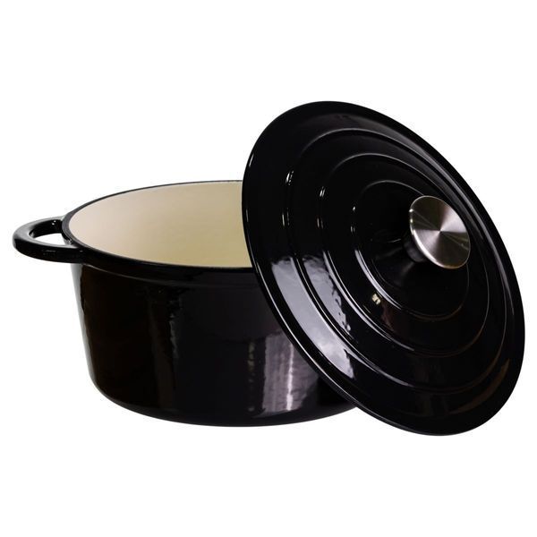 Каструля чавунна емальована 4 л, чорний Yiwu HP-FLG-1 BLACK HP-FLG-1 BLACK фото