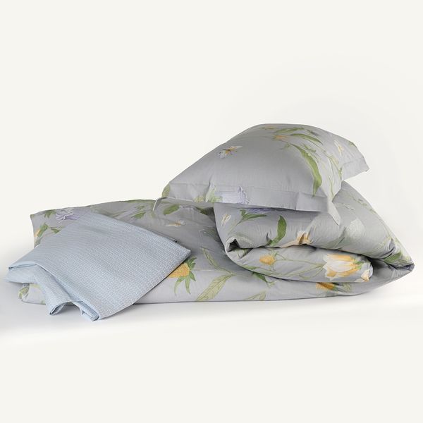 Простирадло пісня квітів 160x230 см сатин 200 тс 100% бавовна сірий BL-FS-09 GRAY фото