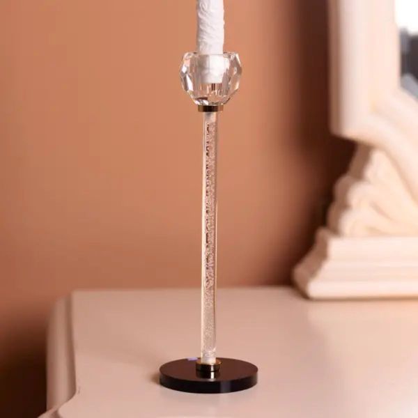 Підсвічник скляний Crystal Pillar 27 см на круглій основі HP-7-25 HP-7-25 фото