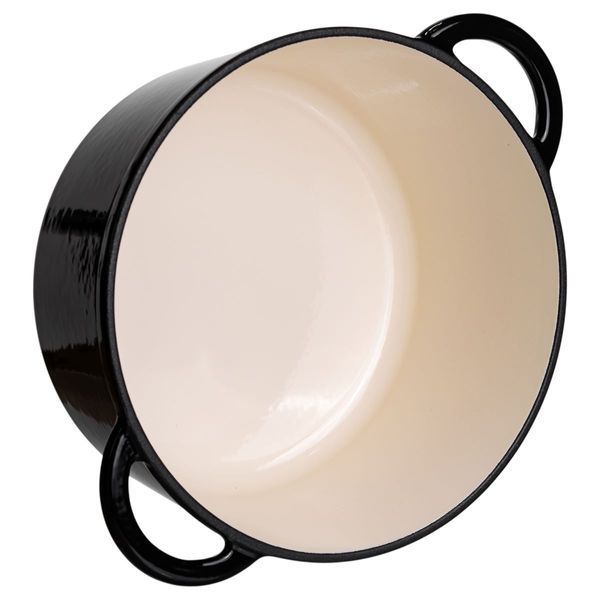 Каструля чавунна емальована 4 л, чорний Yiwu HP-FLG-1 BLACK HP-FLG-1 BLACK фото