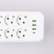 Мережевий фільтр подовжувач на 8 розеток з 3 USB 1 Type-C та кнопкою відключення F20U 2.8 м Білий HP-5-27 HP-5-27 фото 5