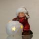 Новогодняя фигурка с подсветкой Девочка со снежным шаром из фарфора 12&times;7&times;12 (см) новогодний декор для дома на подарок Красный CR-5-11 фото 2
