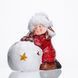 Новогодняя фигурка с подсветкой Девочка со снежным шаром из фарфора 12&times;7&times;12 (см) новогодний декор для дома на подарок Красный CR-5-11 фото 1