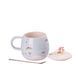 Чашка порцелянова Rainbow Ceramic Mug 400ml з кришкою і ложкою Блакитний HPCY8278BL HPCY8278BL фото 2