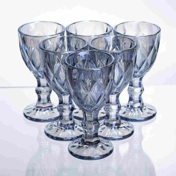 Набор рюмок Diamond Blue 6 штук по 40 мл HP-19-278 прозрачный рюмка для крепких напитков коктейлей шотов HP-19-278 фото