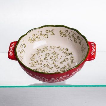 Форма для запекания Vintage 500 мл круглая с ручками Красная HM04-05 HM04-05 фото