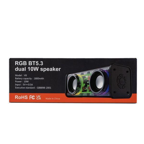 Колонка портативна V8 BT/TF/USB/TWS 10 Вт біла V8W V8W фото