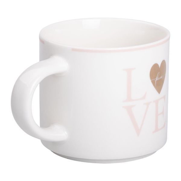 Чашка фарфоровая 350 (мл) для кофе и чая Love Белая RX-N240126WL RX-N240126WL фото