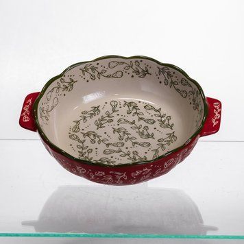 Форма для запекания Vintage 900 мл круглая с ручками Красная HM04-06 HM04-06 фото