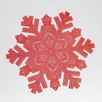Коврик для сервировки стола Snowflake 38 см, красное золото Yiwu Червоний HP-36327-14 фото
