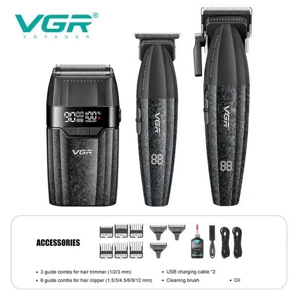 Комплект VGR 3 в 1 V-640 S3 , машинка для стрижения (clipper), триммер и электробритва (шейвер) V-640 фото