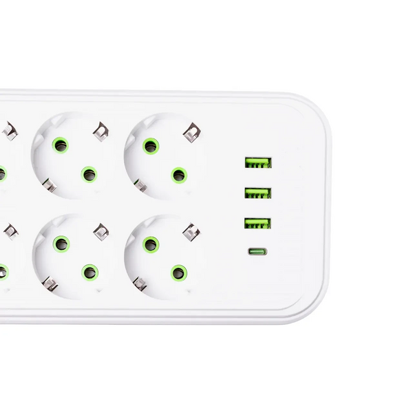 Сетевой фильтр удлинитель на 8 розеток с 3 USB 1 Type-C и кнопкой отключения F20U 4.7 м Черный HP-5-29 HP-5-29 фото