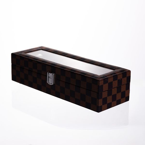 Шкатулка для часов из экокожи 6 отсеков 31&times;11&times;7.5 см Коричневый Yiwu HP-5-14S HP-5-14S фото