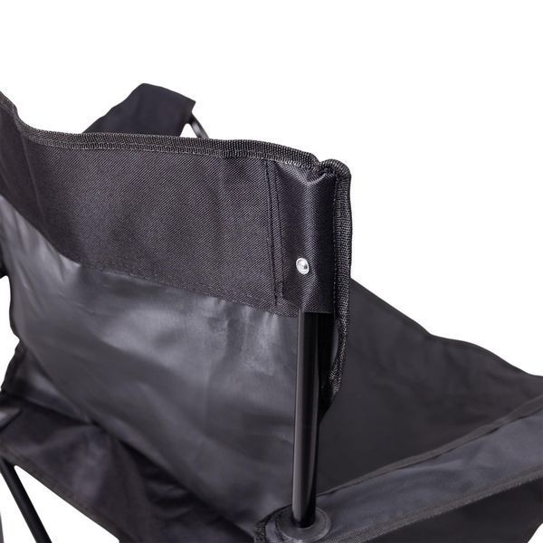 Крісло розкладне туристичне 50х800х800 см з підстаканником Чорне SJ-0014B SJ-0014B фото