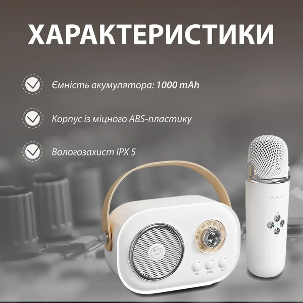 Колонка портативная с микрофоном C-20 BT/TF/USB/FM 5 Вт Белый C20W C20W фото