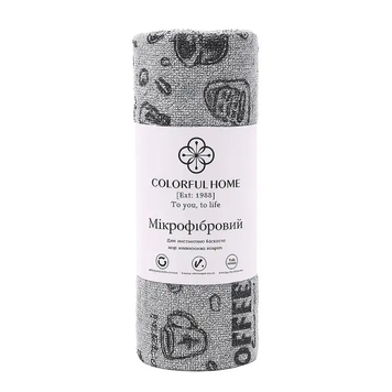 Відривні кухонні серветки з мікрофібри в рулоні 25х25 см (20 шт) Coffee Сірий 544-2G 544-2G фото