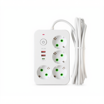 Мережевий фільтр-подовжувач 4 розетки 2xUSB-A 1xUSB-C 5м білий HP-5-47 HP-5-47 фото