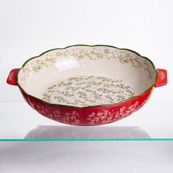 Форма для запекания Vintage &Oslash;30 (см) круглая форма для выпекания в духовке с ручками Красная HM04-08 HM04-08 фото