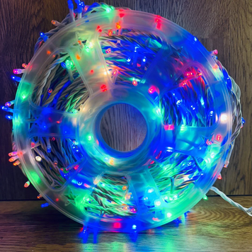 Уличная гирлянда-нить на бобине 50 м, 500 LED, для наружного использования, мультиколор, белый провод 104gua фото