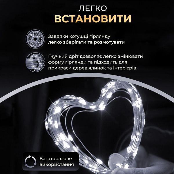Гирлянда роса на пульте 100 метров на 1000 led светодиодов капля зеленый провод белая 1000L100MGW фото
