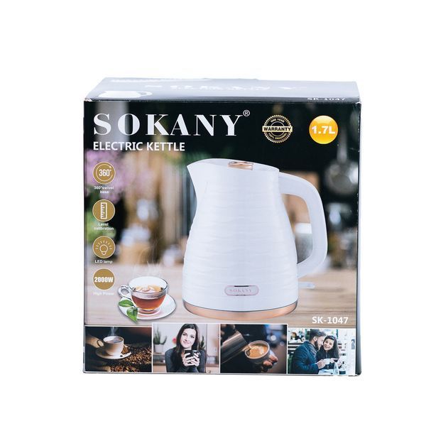 Електрочайник Sokany Electric Kettle 2000W 1.7л SK-1047 SK1047 фото