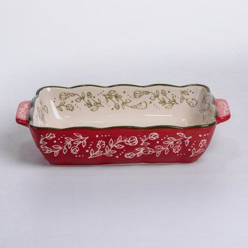 Форма для запекания Vintage 700 мл прямоугольная с ручками Красная HM05-09 HM05-09 фото