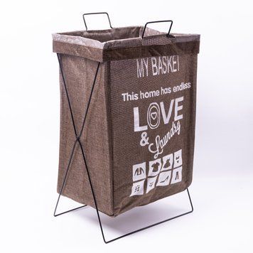 Кошик для білизни на підставці 36&times;32&times;52 (см) м'який Коричневий HP-41-11HAKI HP-41-11HAKI фото