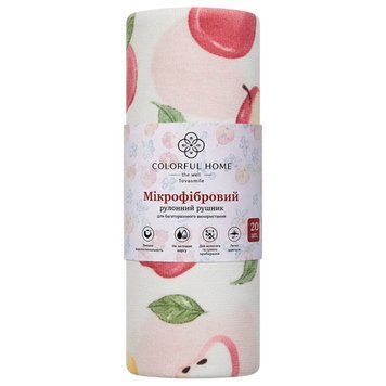 Серветки в рулоні Яблуко 20 штук 25*25 см із мікрофібри Colorful Home 515-17-60JAB 515-17-60JAB фото