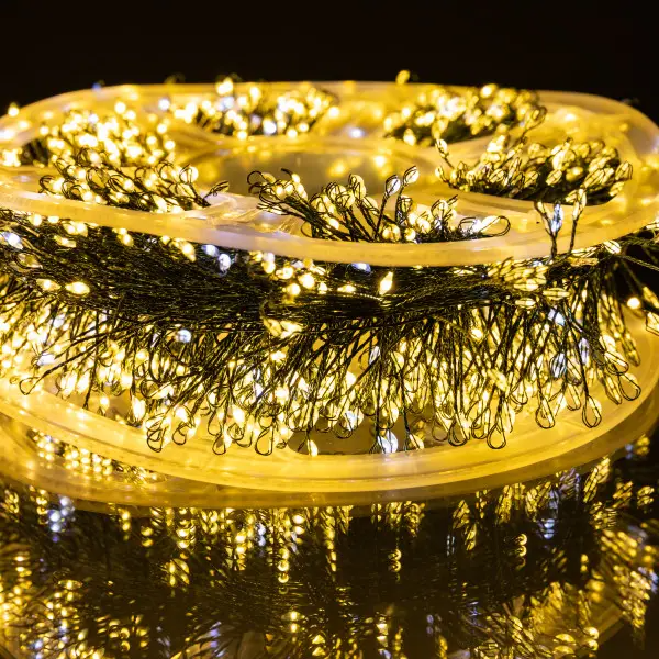 Хвойная лапа 50 метров гирлянда-нить Роса 1500 LED зеленая, желтый Garlando Жовтий 50м D1500L50MGY фото